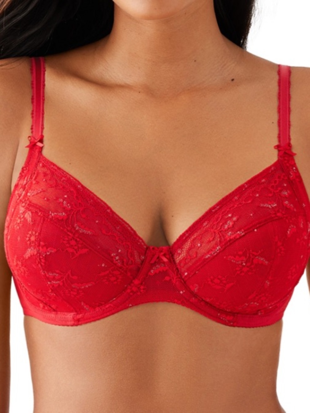 Wacoal Lifted in Luxury Full Figure Lace Underwire Bra, Red, Sz: 42DDD